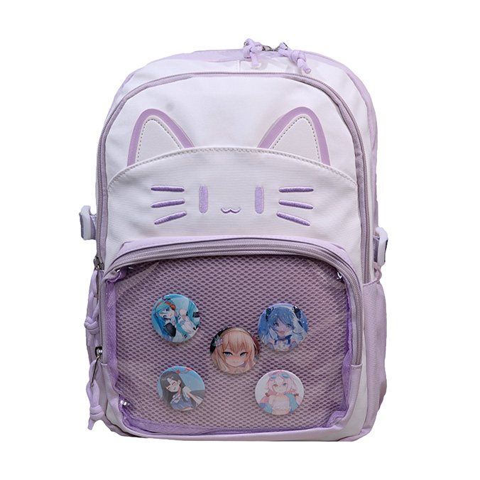 Cute Bapa Durable Polyester Material School Bag for Girls High School Students Cartoon Design