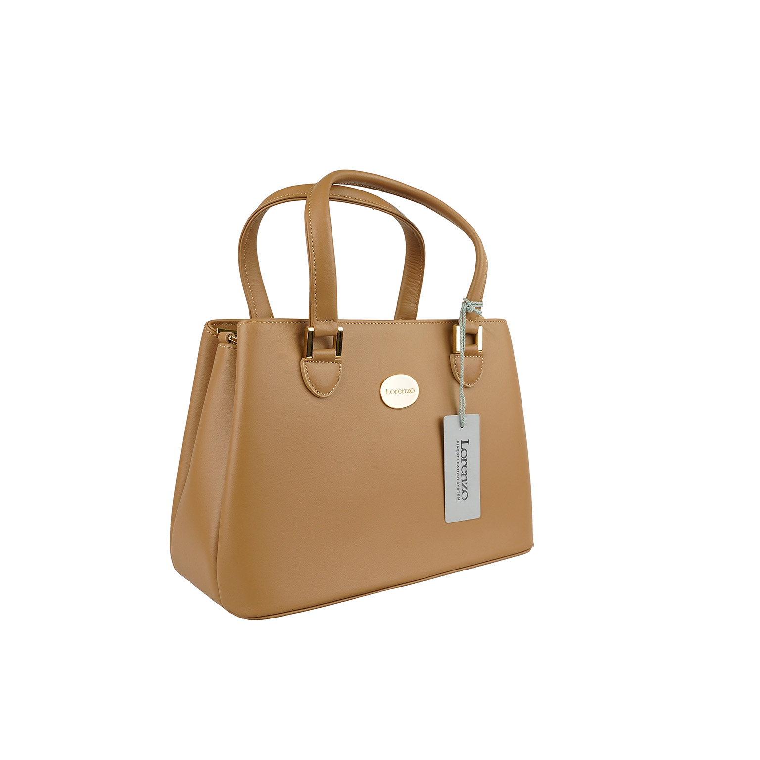 Lorenzo Beige Structured Handbag
