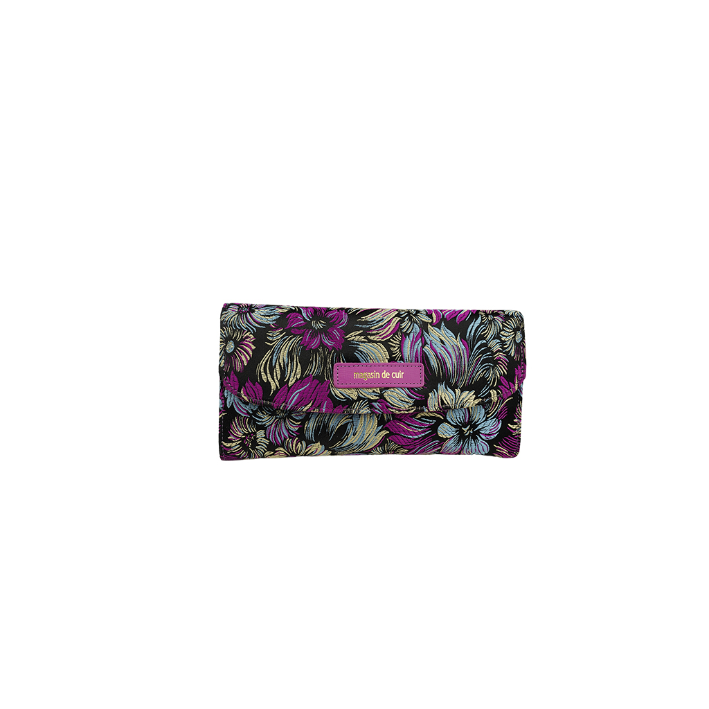 Magasin de Cuir Purple Long Wallet