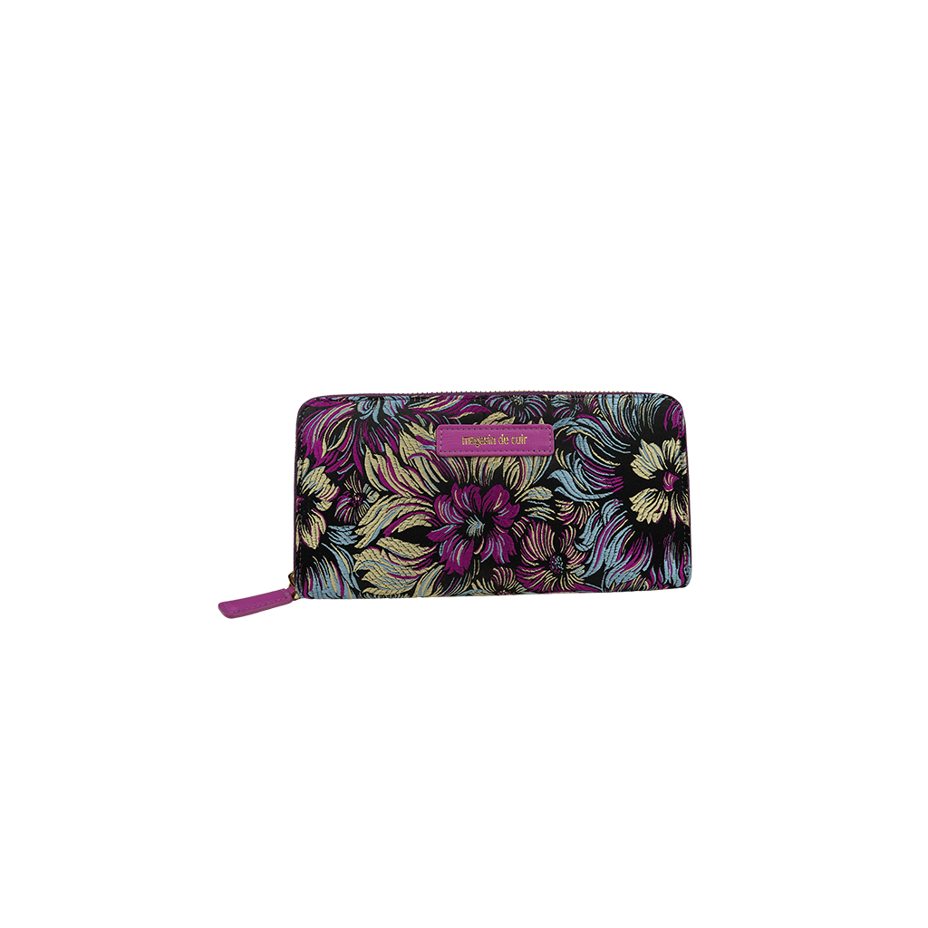 Magasin de Cuir Purple Zip-Around Wallet