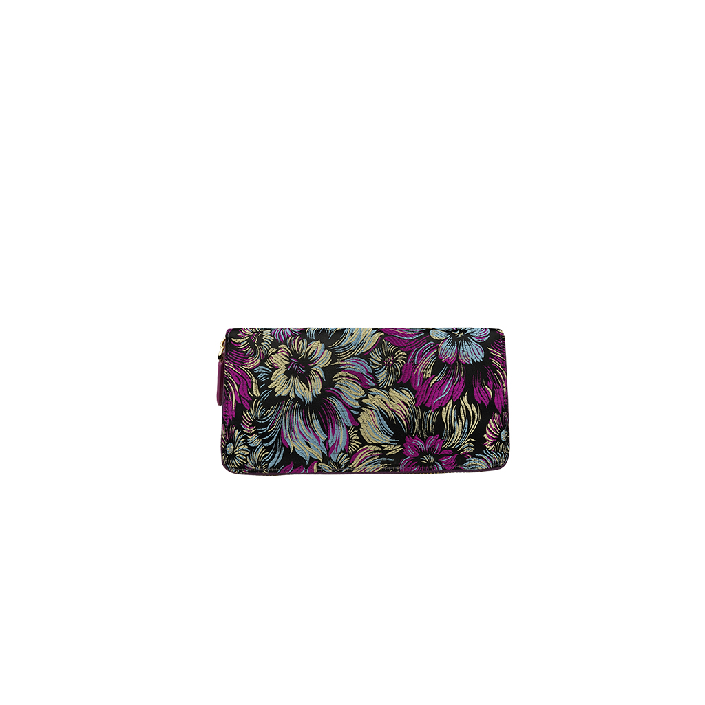 Magasin de Cuir Purple Zip-Around Wallet